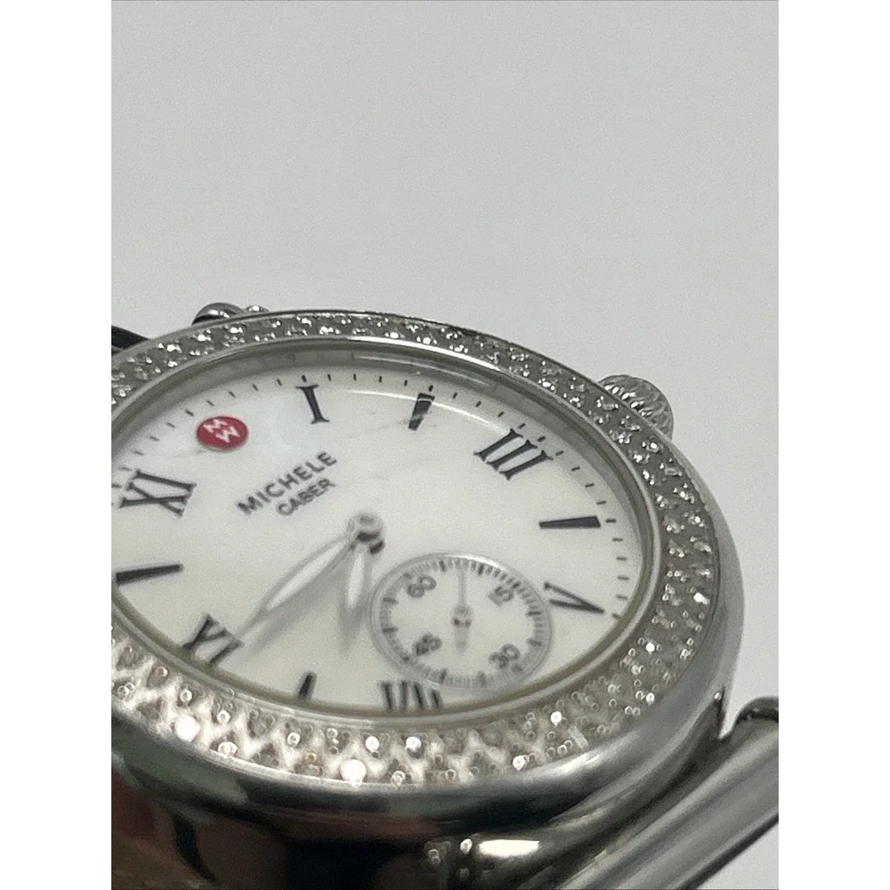 Women's Diamond Michele Caber Dress Watch Black Band